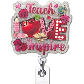 yazmeen Inspirational relectable begge reel with fligator clip im untabled abour card card stalder t-rex dinosaur badge funny black glitter be reel gift for Office Worker Doctor Teacher