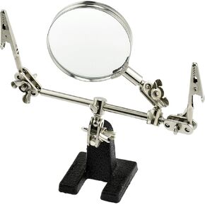 SE 4X Magnifying Glass with Helping Hand - 2-1/2 Inch Lens, 360 Degrees Rotatable Clips for Soldering, Jewelry Making, and Detailed Work -MZ101B