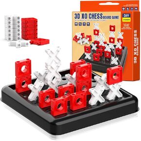 3D Tic Tac Toe Game, Travel Pack Challenging XO Blocks Board, Travel Board Games, Bar Games, Party Game, Family Games, Game Night for Adults