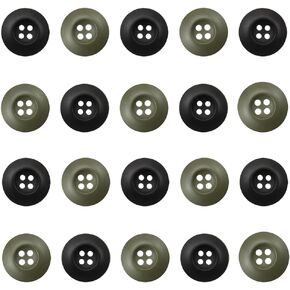 20PCS Resin Button 4 Hole 0.8 Inch Army Military Buttons Sewing Button for Pants Jacket Uniforms Bags Accessorie Army Military Buttons (Light Army Green, 32L=20MM)