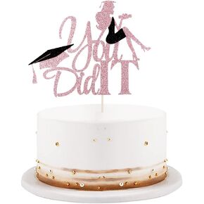 Congratulations Graduation Cake Topper 2025 Glitter Girl - Graduation Decorations 2025 Party Decoration Supplies (Black)