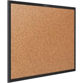 Quartet Cork Board, Bulletin Board, 3' x 2' Corkboard, Black Frame (2303B)