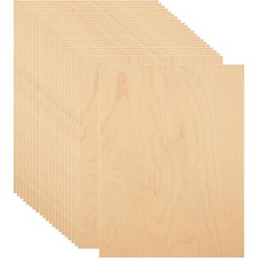 12Pcs 12 x 18 x 1/8 Inch Baltic Birch Plywood Sheets 3mm Unfinished Plywood Sheet for Arts and Crafts, Painting, Pyrography, Wood Engraving, Wood Burning, Laser, Architectural Models