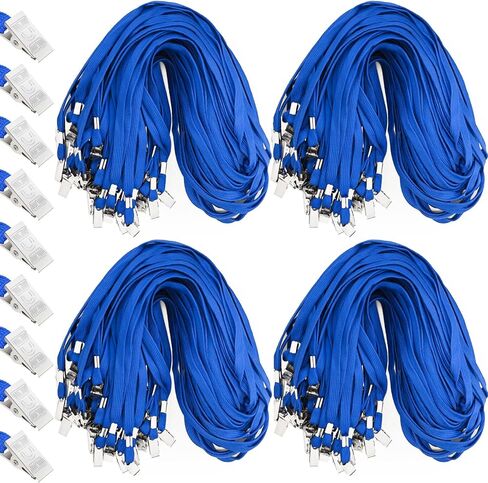 Beieverluck 200 Pack Badge Lanyards Bulk Lanyard with Bulldog Clip Neck Cruise Flat Lanyard for ID Card Badge Holders in Saudi Arabia