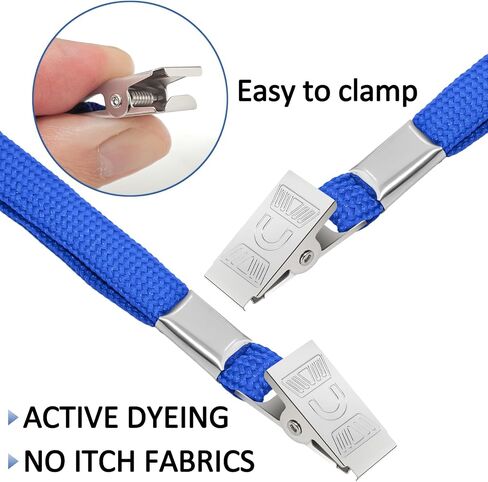 Beieverluck 200 Pack Badge Lanyards Bulk Lanyard with Bulldog Clip Neck Cruise Flat Lanyard for ID Card Badge Holders in Saudi Arabia