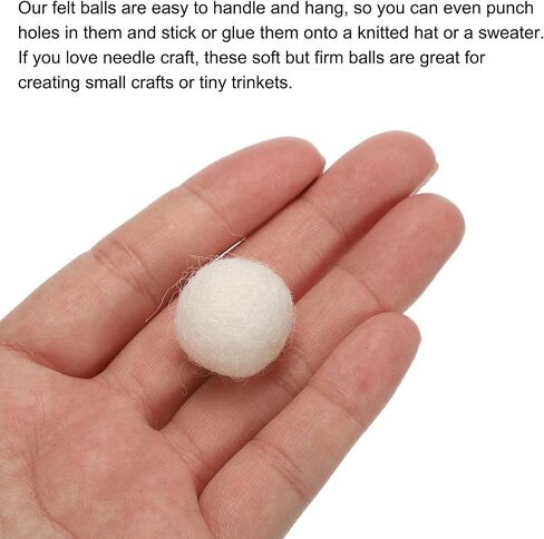 PATIKIL Wool Felt Balls Beads Wool Felting Pom 2cm 20mm White for Home Crafts Handcrafts Project DIY Pack of 10 in Saudi Arabia
