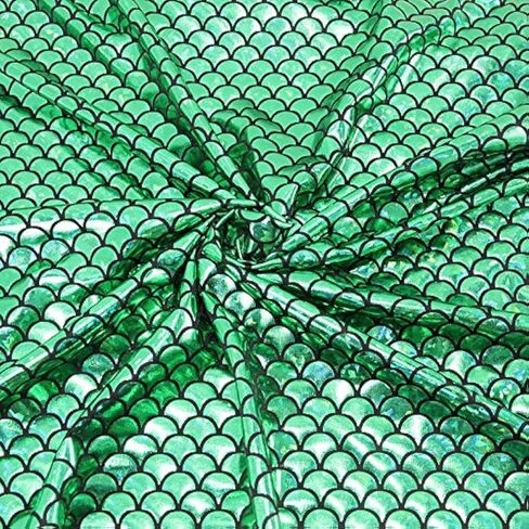Mermaid Hologram Spandex Fabric Fish Scale Stretch Laser Knit Cloth 57" Wide Sold by The Yard (Purple) in Saudi Arabia