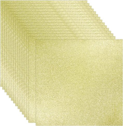Golden Glitter Cardstock Paper, 15 Sheets 300gsm/110Ib Square Colored Card Paper for Crafts DIY Projects Card Making Birthday Wedding Decoration UAP21GD15 in Saudi Arabia