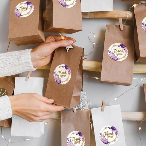 Heyfibro 500 PCS 1.5 Inch Floral Thank You Stickers Roll for Adults, Gift Packing, Cards, Candy Bags, Envelopes, Party Supplies(Elegant Flowers) in Kuwait