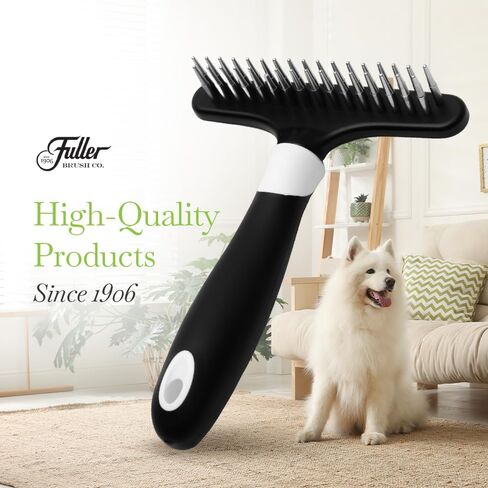 Fuller Brush Undercoat Pet Rake - 33 دبابيس فولاذية مدببة متينة أقحم في رأس البولي بروبيلين - مقبض مطاطي مصمم بشكل مريح - تقليل التشابك ، قم بإزالة المعطف الفضفاض للعرف الخالي من السقيفة in Kuwait