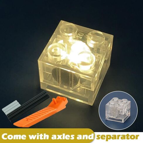 Lights Bricks, 10PCS 2x2 Classic Light Up Bricks Accessories Kits, Transparent LED Accessories Pack, Parts Pieces Building Blocks Set Toys in Saudi Arabia