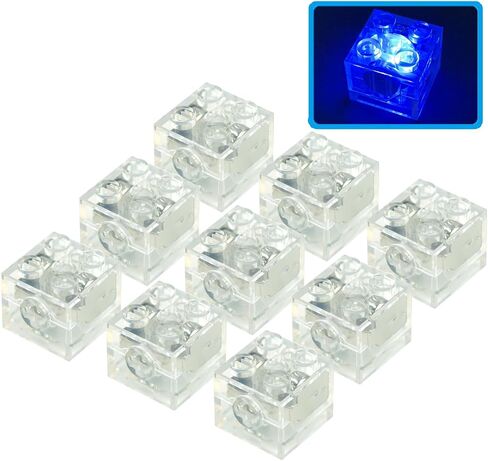 Lights Bricks, 10PCS 2x2 Classic Light Up Bricks Accessories Kits, Transparent LED Accessories Pack, Parts Pieces Building Blocks Set Toys in Saudi Arabia