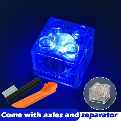 Lights Bricks, 10PCS 2x2 Classic Light Up Bricks Accessories Kits, Transparent LED Accessories Pack, Parts Pieces Building Blocks Set Toys in Saudi Arabia