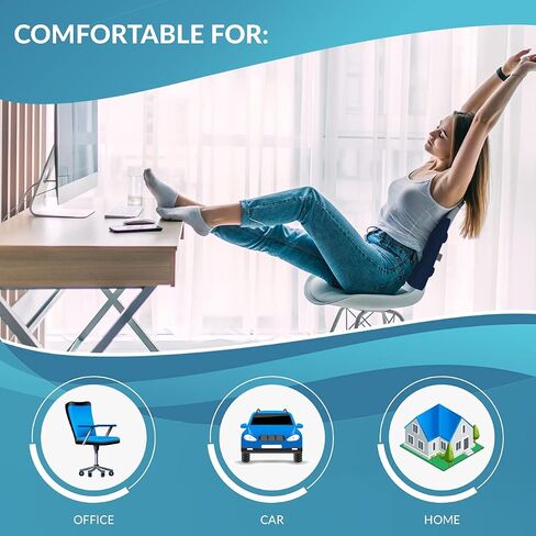 MODVEL Lumbar Support Pillow for Office Desk Chair - Memory Foam Back Cushion (MV-101) in Saudi Arabia