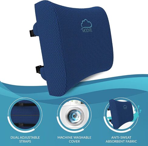 MODVEL Lumbar Support Pillow for Office Desk Chair - Memory Foam Back Cushion (MV-101) in Saudi Arabia