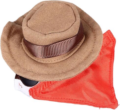 Bearded Dragon Cowboy Hat and Bandana, Soft and Comfortable, Multifunctional Use,Size, Halloween Reptile Costume for Lizard, Hamster, Small Dogs (Brown) in Saudi Arabia