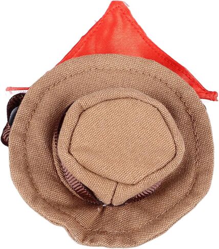 Bearded Dragon Cowboy Hat and Bandana, Soft and Comfortable, Multifunctional Use,Size, Halloween Reptile Costume for Lizard, Hamster, Small Dogs (Brown) in Saudi Arabia