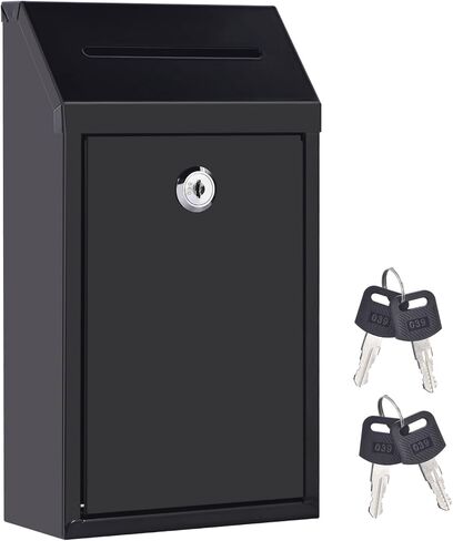 Donation Box Wall Mount Collection Box with Lock Suggestion Box with Lock Delivery Mail Box Ballot Box with Key for Home Office Farm Outdoor in Saudi Arabia