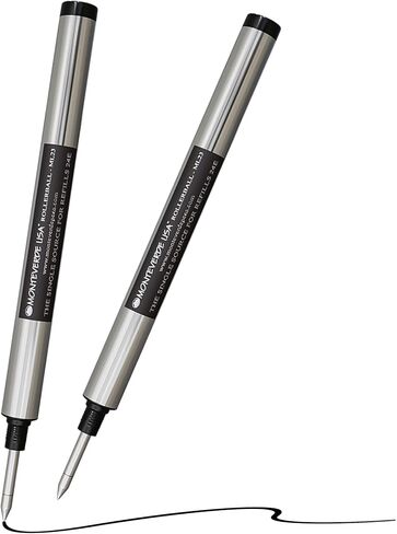 Monteverde Rollerball Refills to Fit Montblanc Rollerball LeGrand, Medium Point, Black Ink, 2-Pack Blister, Premium Writing Performance in Kuwait