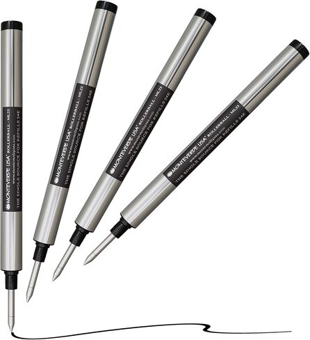 Monteverde Rollerball Refills to Fit Montblanc Rollerball LeGrand, Medium Point, Black Ink, 2-Pack Blister, Premium Writing Performance in Kuwait
