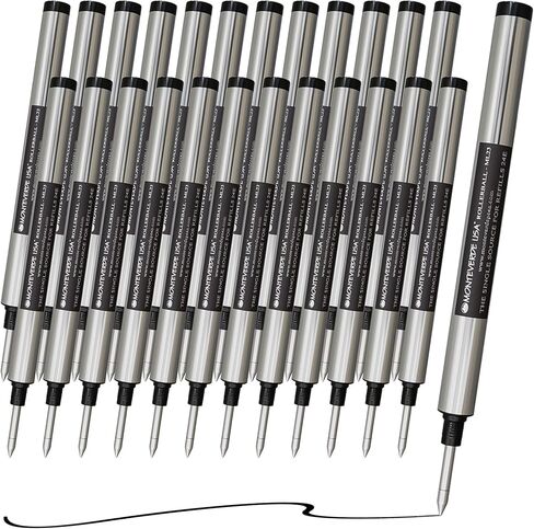 Monteverde Rollerball Refills to Fit Montblanc Rollerball LeGrand, Medium Point, Black Ink, 2-Pack Blister, Premium Writing Performance in Kuwait