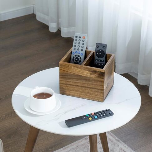 MyGift 6 بوصة منظمة التحكم عن بعد Universal MyGift ، و CADDY البعيدة الخشبية الصلبة ذات الفتحتين وأجهزة التحكم عن بعد سوداء مخطوطة ، صندوق تخزين للتلفزيون ، أدوات التحكم عن بُعد DVD in Kuwait