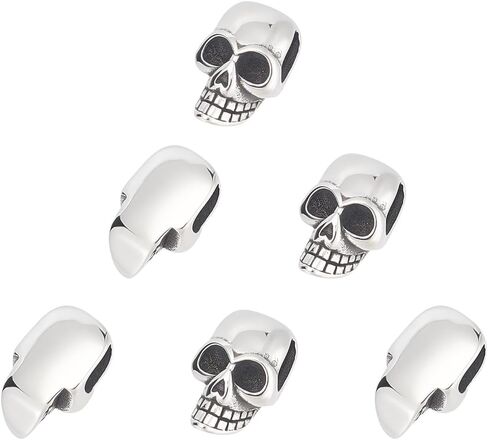 UNICRAFTALE 8pcs Gunmetal Skull Beads Stainless Steel Skull Head Beads Retro Skull Style 2mm Hole Metal Skull Spacer Beads for Jewelry Findings Making (STAS-UN0043-83-US12) in Saudi Arabia