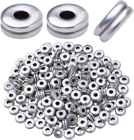 Loose Beads, 200pcs Alloy 6mm Double Flat Round Disc Rondelle Spacer Beads Charm Craft Supplies for Bracelet Necklace Jewelry Making Handmade Earring, Gun Black in Kuwait