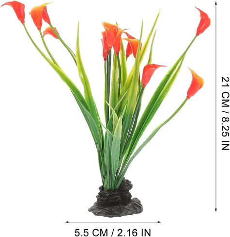VANZACK 2pcs Aquarium Landscaping Plants Plastic Aquarium Flower Decoration Compact Fake Plant Small Aquarium Decor Reptiles Tank Plants Desktop Accessories Cold Cuts Fish Tank in Kuwait