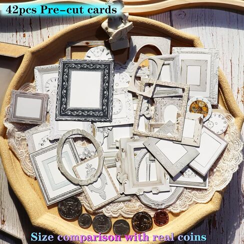 Vintage Junk Journal Items Kit Pre Cut Paper Cards Cutout Cardstock Art Aesthetic Decor Hollow Out Craft Elements Small Embellishments Supplies for Adults Scrapbook Pack (Characters) in Saudi Arabia