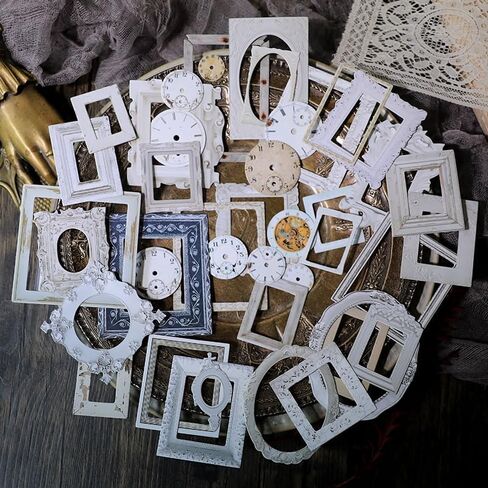 Vintage Junk Journal Items Kit Pre Cut Paper Cards Cutout Cardstock Art Aesthetic Decor Hollow Out Craft Elements Small Embellishments Supplies for Adults Scrapbook Pack (Characters) in Saudi Arabia