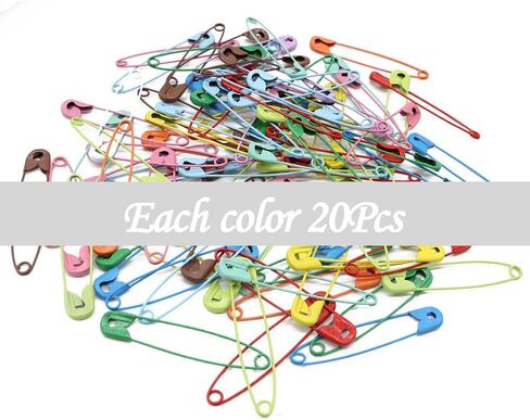 300Pcs Safety Pins, BetterJonny Colored Nickel Plated Steel Safety Pins 32mm Small Metal Safety Pins with Storage Box for Craft,Jewelry Making,Sewing(15 Colors) in Kuwait