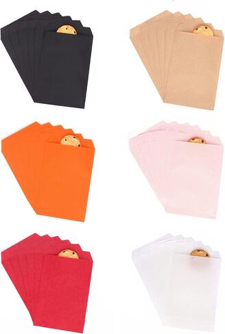 Quotidian Baby Pink Flat Small Greaseproof Paper Bags 3" x 5" (8 x 13.3cm) Pack of 100 - Party Favors Cookies Candy Snacks Doughnut in Kuwait