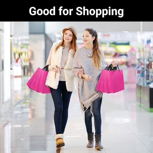 EUSOAR Shopping Bags for Boutique, 20pcs 7.8" x 3.9" x 11" Medium Sturdy Black Kraft Paper Gift Bags with Cloth Handle Bulk, Merchandise Retail Wrap Bags for Business, Craft Grocery, Party, Wedding in Kuwait