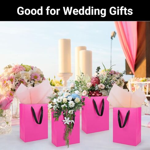 EUSOAR Shopping Bags for Boutique, 20pcs 7.8" x 3.9" x 11" Medium Sturdy Black Kraft Paper Gift Bags with Cloth Handle Bulk, Merchandise Retail Wrap Bags for Business, Craft Grocery, Party, Wedding in Kuwait