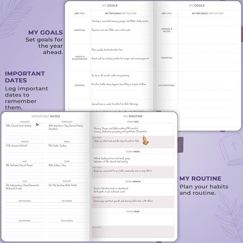 Clever Fox Christian Hourly Weekly Planner – Goal Setting Planner with Time Slots, Monthly Budget, Sermon Notes, Bible Reading Tracker (Lavender) in Saudi Arabia