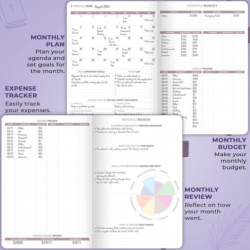 Clever Fox Christian Hourly Weekly Planner – Goal Setting Planner with Time Slots, Monthly Budget, Sermon Notes, Bible Reading Tracker (Lavender) in Saudi Arabia