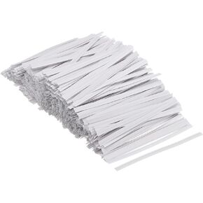 PATIKIL Twist Ties 3" Paper Closure Tie for Party Tying Gift Bags, Candy, Bread, Arts Crafts White Pack of 1500