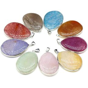 QSLLER 4pcs Natural Crystals Agate Stone Charms Big Size Water Drop Shape Pendants For Jewelry Making DIY Necklaces Earrings Accessories