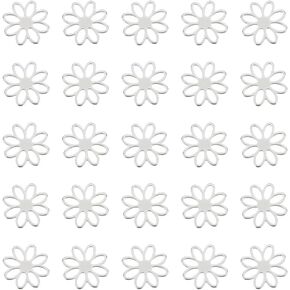 UniCraftale 30pcs سحر الموصل الفولاذ المقاوم للصدأ زهرة ربط المعلقات المعادن جوفاء سوار سوار سحر