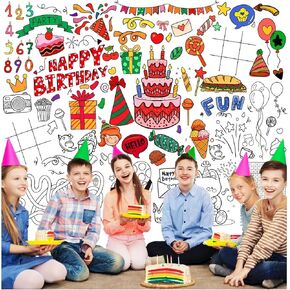 KVCSYAW Happy Birthday Giant Coloring Poster, 39.4 x 31.5 Inch Jumbo Coloring Poster with Tree, Huge Coloring Paper Large Coloring Sheets for Christmas School Home Birthday Party