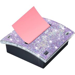Rhinestone Self Sticky Note Holder Post it Note Dispenser Pop-Up Sticky Notes Dispenser 4 x 4 Inches Post it Dispenser for Desk (AB Bling)