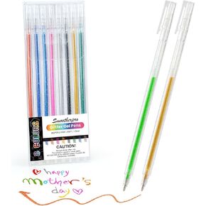 SMOOTHERPRO Metallic Gel Pens, 18 Metallic Color 1.0mm Nib Glitter Pens for Card Making