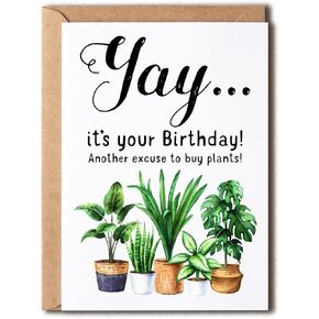 Happy Birthday Greeting Card - Plant Lady Card - It's Your Birthday - Gift Idea For Plant Lover