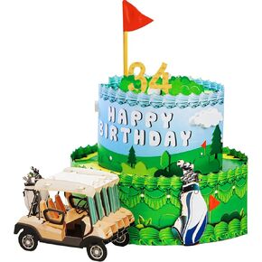 Golf Birthday Card - 3D Personalized, Funny, Handmade Birthday Card for Dad - Father's Day Pop Up Card for Golfers, Pap, Boss, Grandpa, Golf Men Husband from Daughter, Wife