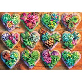 Buffalo Games - Eduard - Heart Succulents - 300 Piece Jigsaw Puzzle for Adults -Challenging Puzzle Perfect for Game Nights - Finished Size is 21.25 x 15.00