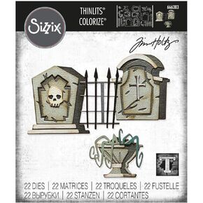 Sizzix Thinlits Dies By Tim Holtz 22/Pkg-Graveyard Colorize