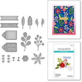 Spellbinders Petite Blooms and Sentiments Etched Dies, Metal