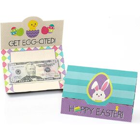 Big Dot of Happiness Hippity Hoppity - Easter Bunny Party Money and Gift Card Holders - Set of 8