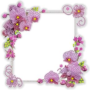 MXJSUA Orchid Flowers Diamond Painting Picture Frame Kit, Special Shape Diamond Art Painting Frame for Table Decor, Floral Acrylic Tabletop Display Photo Frame Suitable for Photos within 7 Inches